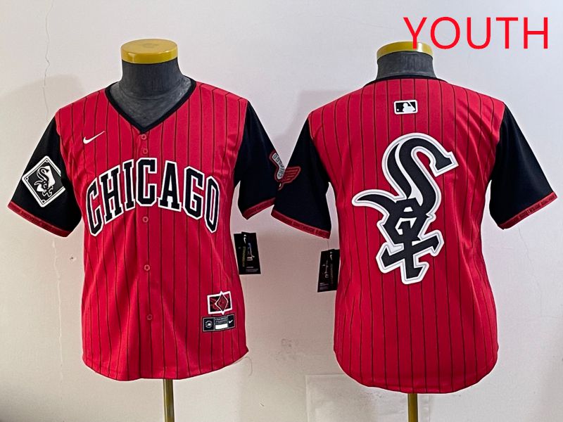 Youth Chicago White Sox Blank Red Stripe Joint Name Nike 2025 MLB Jersey style 26